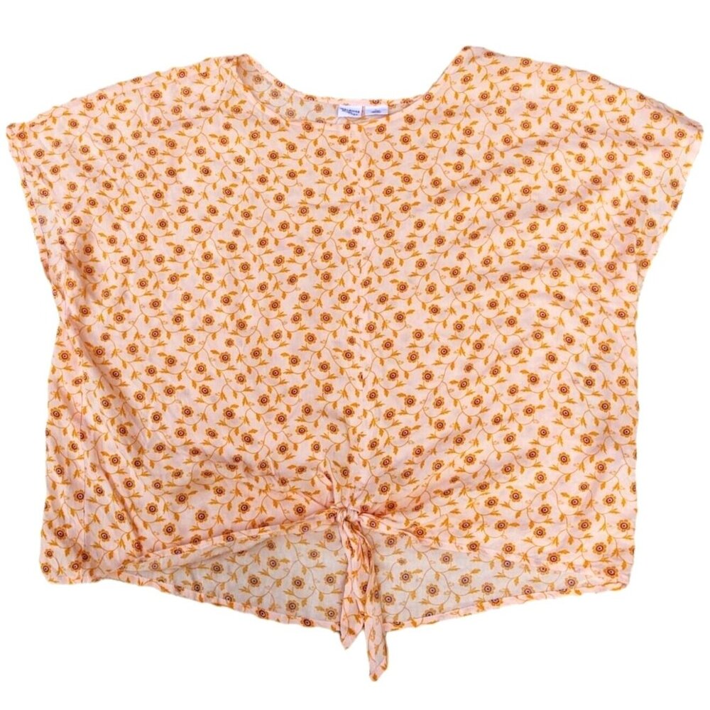 Melrose & Market Tie Front Blouse Women's XL NEW Cap Sleeve